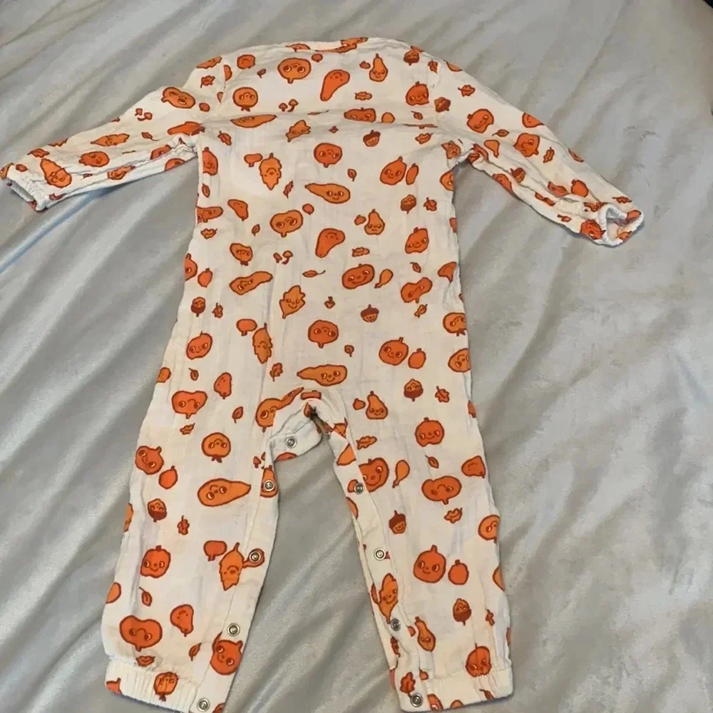 Halloween Bonnie Jean cat & Jack pumpkin cat & ghost rompers corduroy pumpkin 18